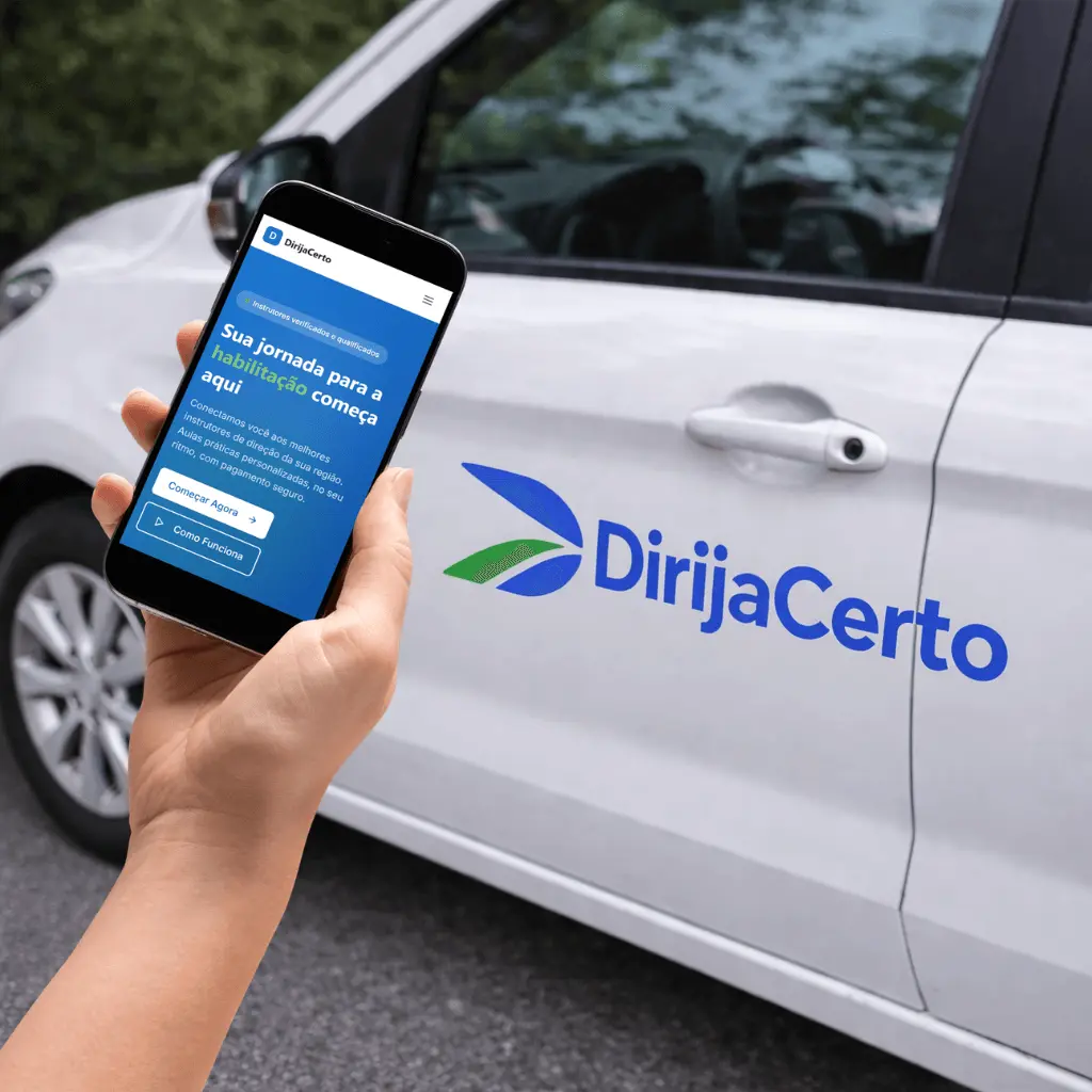 DirijaCerto App - Mockup da interface de agendamento de aulas